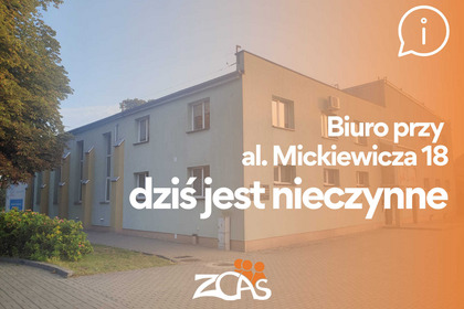 Biuro przy al. Mickiewicza 18 nieczynne 16.08
