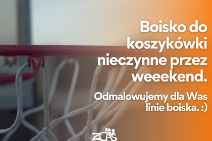 Boisko do kosza nieczynne 21-22 marca.