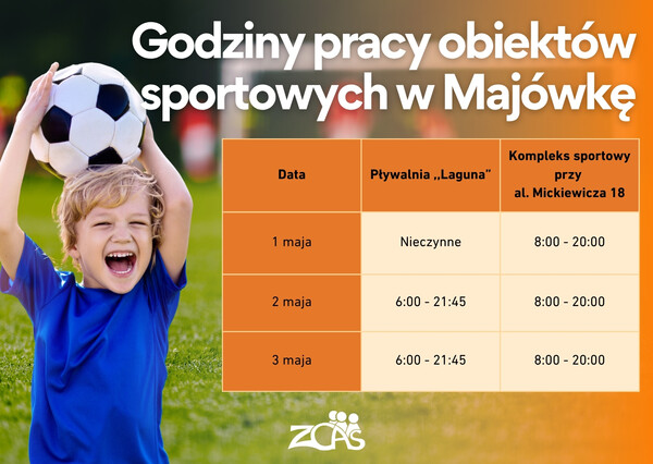 Godziny pracy obiektów w Majówkę