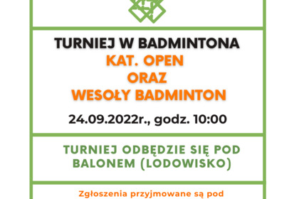 Turniej badmintona 24.09.2022