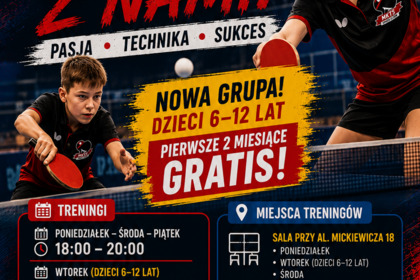 NOWY NABÓR DO SEKCJI TENISA STOŁOWEGO!