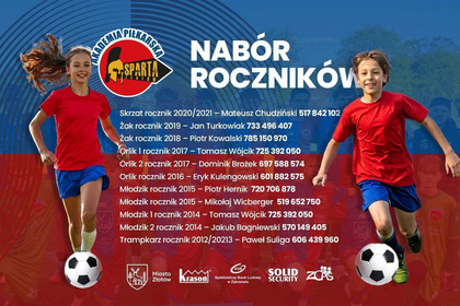 Dołącz do Akademii Piłkarskiej Sparta Złotów!