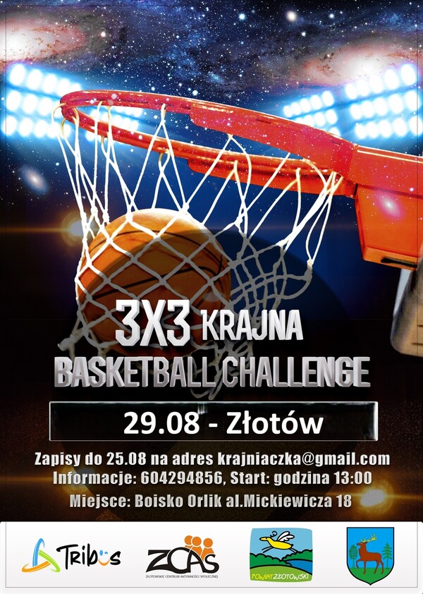 TURNIEJ KOSZYKÓWKI 3x3 W ZŁOTOWIE!